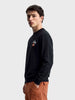 Men's Black Relaxed Fit Graphic Printed Casual Sweatshirt