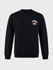 Men's Black Relaxed Fit Graphic Printed Casual Sweatshirt