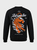 Men's Black Relaxed Fit Graphic Printed Casual Sweatshirt