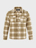 Men's Beige Oversized Fit Checkered Casual Shirt