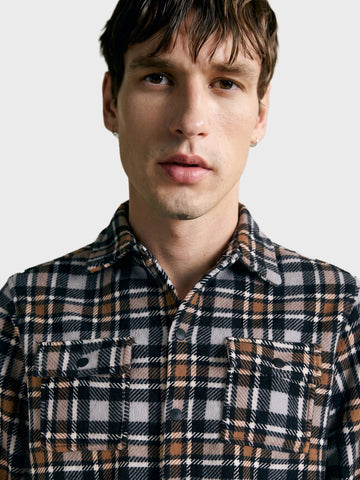 Men's Grey Regular Fit Checkered Casual Shirt
