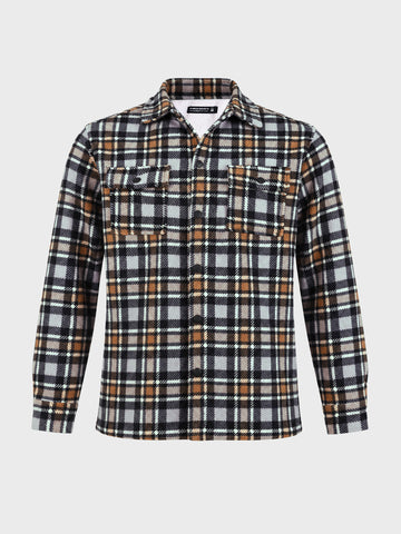 Men's Grey Regular Fit Checkered Casual Shirt