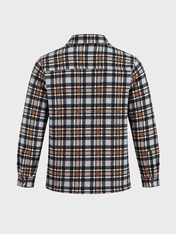 Men's Grey Regular Fit Checkered Casual Shirt