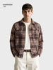 Men's Brown Oversized Fit Checkered Casual Shirt