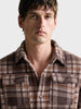Men's Brown Oversized Fit Checkered Casual Shirt