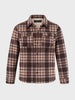 Men's Brown Oversized Fit Checkered Casual Shirt