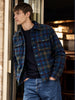 Men's Navy Blue Regular Fit Checkered Casual Shirt