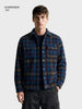 Men's Navy Blue Regular Fit Checkered Casual Shirt