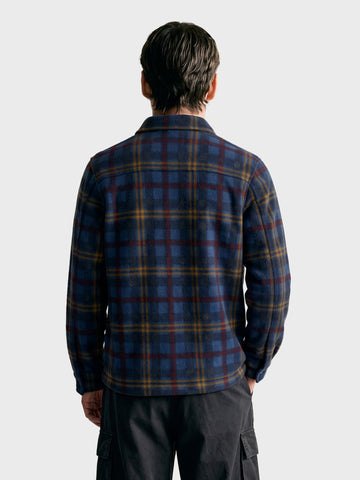 Men's Navy Blue Regular Fit Checkered Casual Shirt