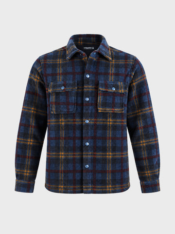Men's Navy Blue Regular Fit Checkered Casual Shirt