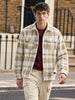 Men's Cream Regular Fit Checkered Casual Shirt
