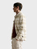 Men's Cream Regular Fit Checkered Casual Shirt