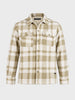 Men's Cream Regular Fit Checkered Casual Shirt