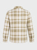 Men's Cream Regular Fit Checkered Casual Shirt