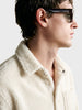 Men's Cream Regular Fit Solid Casual Shirt