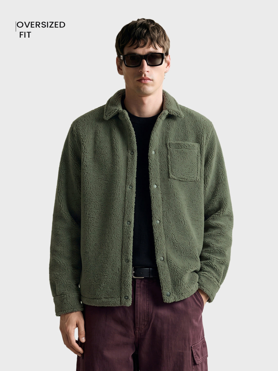 Men's Green Regular Fit Solid Casual Shirt