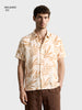 Men's Brown Relaxed Fit Printed Casual Shirt