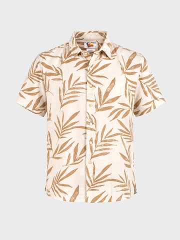 Men's Brown Relaxed Fit Printed Casual Shirt