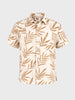 Men's Brown Relaxed Fit Printed Casual Shirt