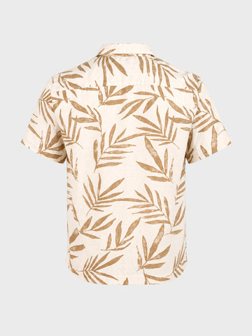 Men's Brown Relaxed Fit Printed Casual Shirt
