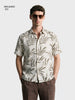 Men's Grey Relaxed Fit Printed Casual Shirt