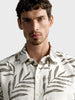 Men's Grey Relaxed Fit Printed Casual Shirt