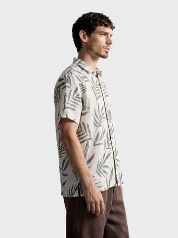 Men's Grey Relaxed Fit Printed Casual Shirt
