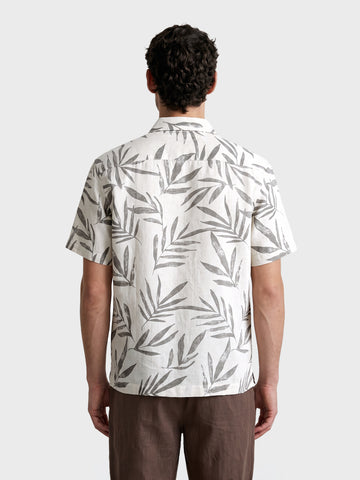 Men's Grey Relaxed Fit Printed Casual Shirt