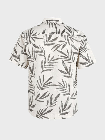 Men's Grey Relaxed Fit Printed Casual Shirt