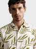 Men's Green Relaxed Fit Printed Casual Shirt
