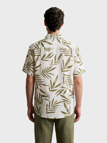 Men's Green Relaxed Fit Printed Casual Shirt