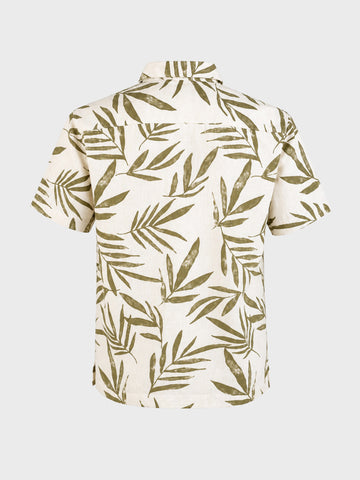 Men's Green Relaxed Fit Printed Casual Shirt