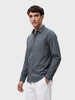 Men's Grey Slim Fit Solid Casual Shirt