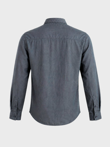 Men's Grey Slim Fit Solid Casual Shirt