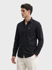 Men's Black Slim Fit Solid Casual Shirt