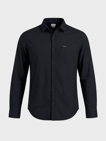 Men's Black Slim Fit Solid Casual Shirt