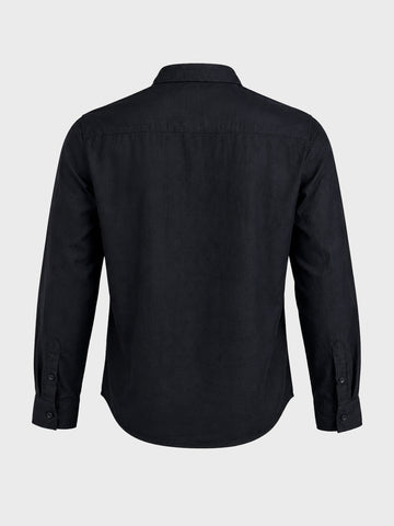 Men's Black Slim Fit Solid Casual Shirt