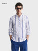 Men's White Slim Fit Striped Casual Shirt