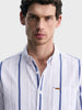 Men's White Slim Fit Striped Casual Shirt