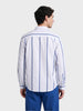 Men's White Slim Fit Striped Casual Shirt