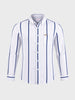 Men's White Slim Fit Striped Casual Shirt