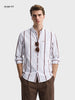 Men's White Slim Fit Striped Casual Shirt