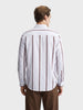 Men's White Slim Fit Striped Casual Shirt