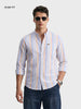Men's Blue Slim Fit Striped Casual Shirt
