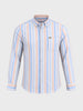 Men's Blue Slim Fit Striped Casual Shirt