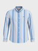 Men's Blue Slim Fit Striped Casual Shirt