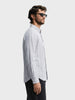 Men's Grey Slim Fit Striped Casual Shirt