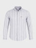 Men's Grey Slim Fit Striped Casual Shirt