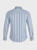 Men's Navy Blue Slim Fit Striped Casual Shirt