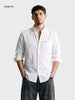 Men's White Slim Fit Striped Casual Shirt